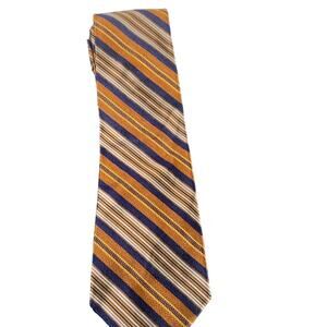 Garrick Anderson silk tie in Gold , white and blue